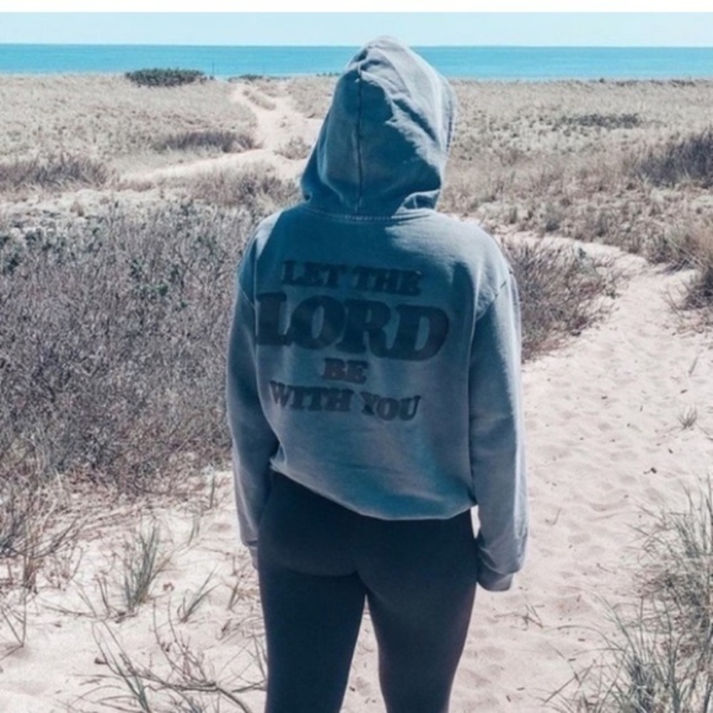 Talentless Hoodie Let The Lord Be With You in Grey